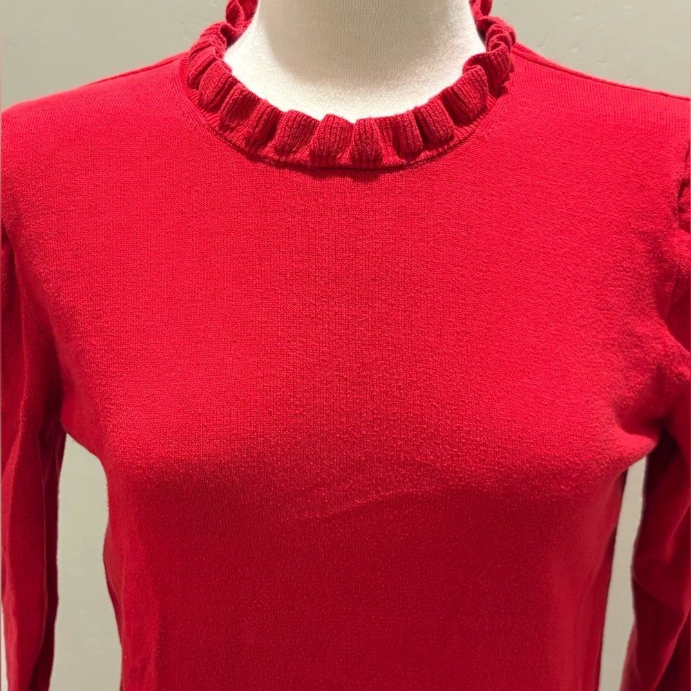 J. Crew Vibrant Red Knit Sweater Top Great Quality Warm Lightweight